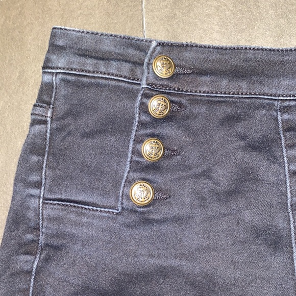 Cello Jeans Small Black Front Button Flap Stretch Denim Jean Shorts - Picture 8 of 14